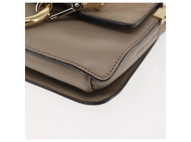 Chloé Borsa a Spalla Chloe Fay in Pelle Scamosciata Beige Oro Auth BA6627 D'oro - vista 15