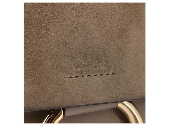 Chloé Borsa a Spalla Chloe Fay in Pelle Scamosciata Beige Oro Auth BA6627 D'oro - vista 18