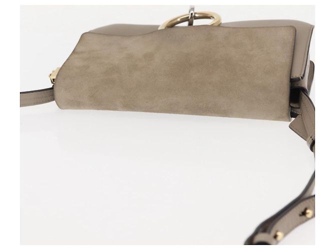 Chloé Borsa a Spalla Chloe Fay in Pelle Scamosciata Beige Oro Auth BA6627 D'oro - vista 6