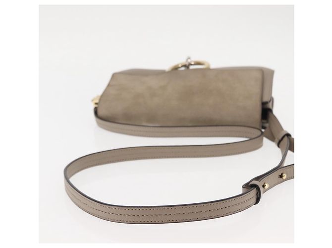 Chloé Borsa a Spalla Chloe Fay in Pelle Scamosciata Beige Oro Auth BA6627 D'oro - vista 7