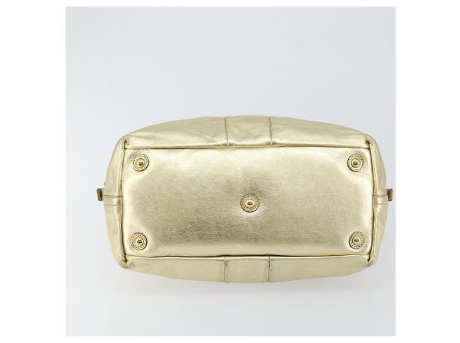 Borsa Boston Mini Easy in pelle dorata Auth BA6609 di SAINT LAURENT D'oro - vista 5