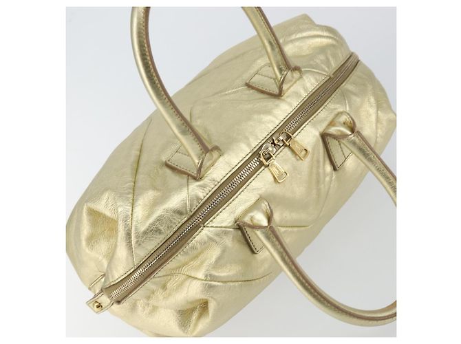 Borsa Boston Mini Easy in pelle dorata Auth BA6609 di SAINT LAURENT D'oro - vista 6