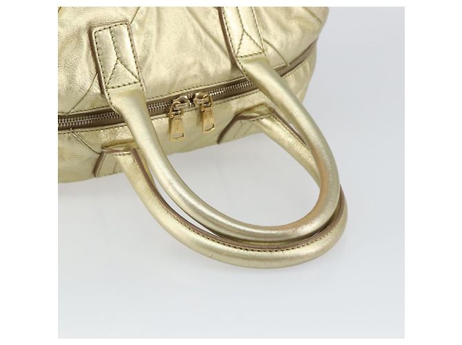 Borsa Boston Mini Easy in pelle dorata Auth BA6609 di SAINT LAURENT D'oro - vista 7