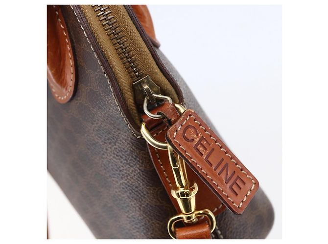 Céline Borsa a mano in tela Macadam CELINE in pelle PVC 2 in 1 marrone Auth BA6720 - vista 10