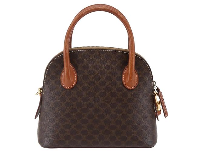 Céline Borsa a mano in tela Macadam CELINE in pelle PVC 2 in 1 marrone Auth BA6720 - vista 13