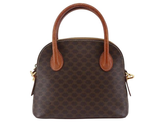 Céline Borsa a mano in tela Macadam CELINE in pelle PVC 2 in 1 marrone Auth BA6720 - vista 2