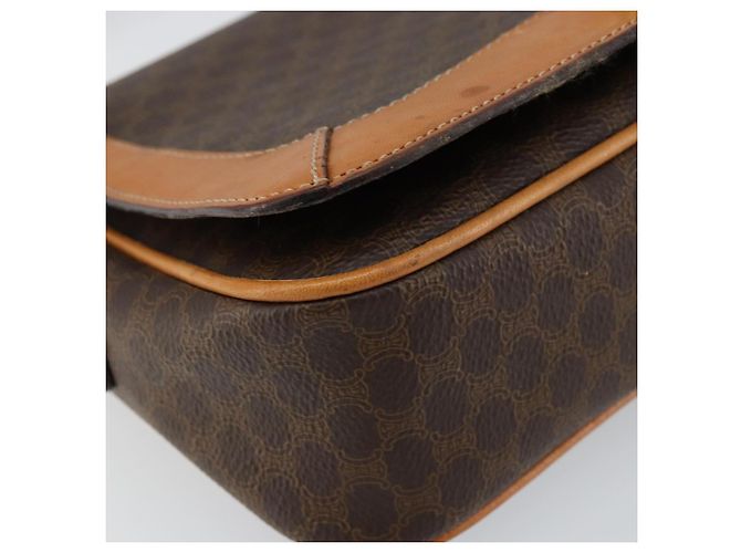 Céline Borsa a Spalla in Tela Macadam CELINE in Pelle PVC Marrone Oro Auth 152723 D'oro - vista 14