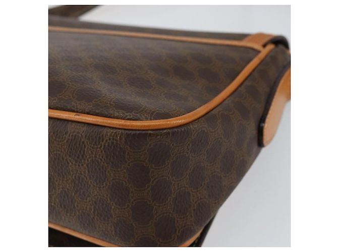 Céline Borsa a Spalla in Tela Macadam CELINE in Pelle PVC Marrone Oro Auth 152723 D'oro - vista 15