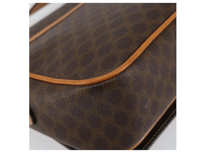 Céline Borsa a Spalla in Tela Macadam CELINE in Pelle PVC Marrone Oro Auth 152723 D'oro - vista 16