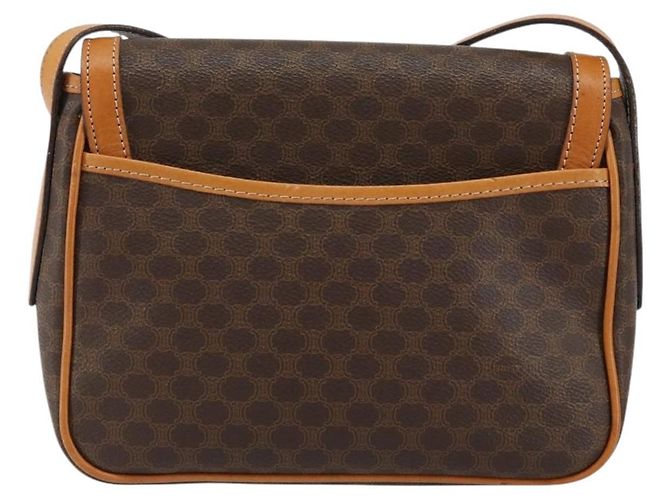 Céline Borsa a Spalla in Tela Macadam CELINE in Pelle PVC Marrone Oro Auth 152723 D'oro - vista 2