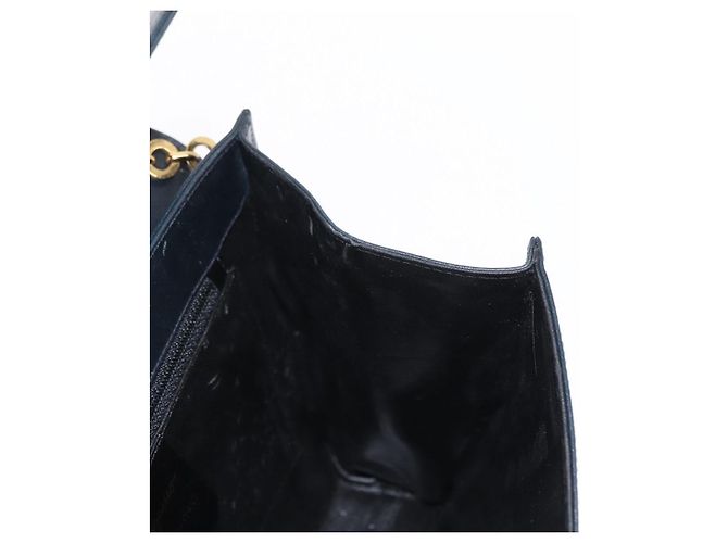 Borsa a spalla Gancini in pelle blu navy e oro Auth 152720 di Salvatore Ferragamo D'oro - vista 18