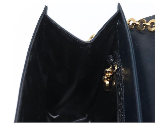 Borsa a spalla Gancini in pelle blu navy e oro Auth 152720 di Salvatore Ferragamo D'oro - vista 19