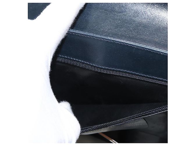 Borsa a spalla Gancini in pelle blu navy e oro Auth 152720 di Salvatore Ferragamo D'oro - vista 21