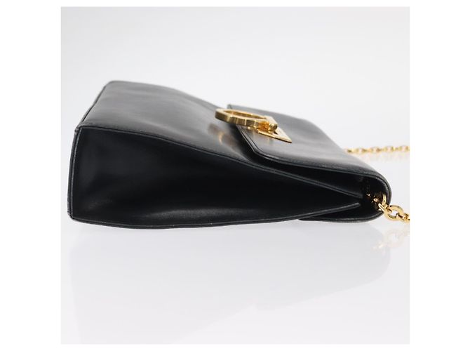 Borsa a spalla Gancini in pelle blu navy e oro Auth 152720 di Salvatore Ferragamo D'oro - vista 3