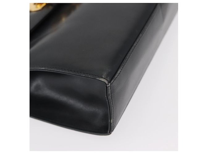 Borsa a spalla Gancini in pelle blu navy e oro Auth 152720 di Salvatore Ferragamo D'oro - vista 9