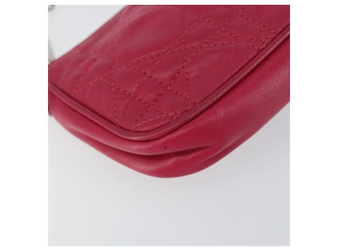 Borsa a Spalla Canage Chain Christian Dior in Pelle di Agnello Rosa Argento Auth mr1565 - vista 15