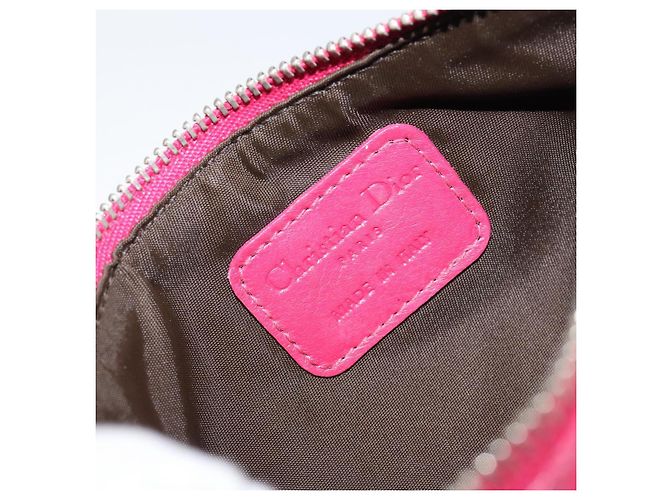Borsa a Spalla Canage Chain Christian Dior in Pelle di Agnello Rosa Argento Auth mr1565 - vista 18