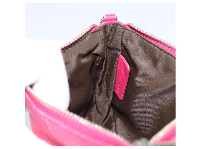 Borsa a Spalla Canage Chain Christian Dior in Pelle di Agnello Rosa Argento Auth mr1565 - vista 20