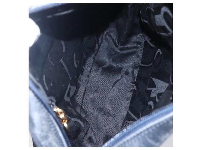 Borsa a Spalla Vala in Pelle Blu Navy e Oro Auth BA7981 di Salvatore Ferragamo D'oro - vista 11