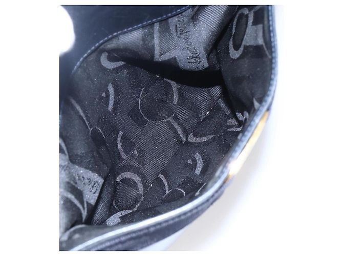 Borsa a Spalla Vala in Pelle Blu Navy e Oro Auth BA7981 di Salvatore Ferragamo D'oro - vista 22
