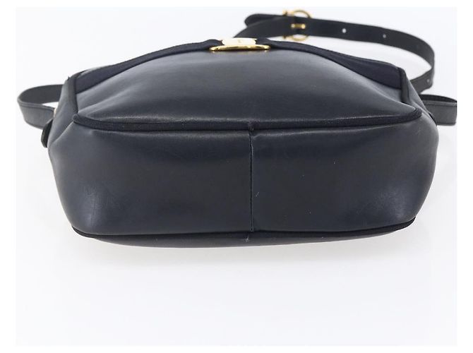 Borsa a Spalla Vala in Pelle Blu Navy e Oro Auth BA7981 di Salvatore Ferragamo D'oro - vista 5