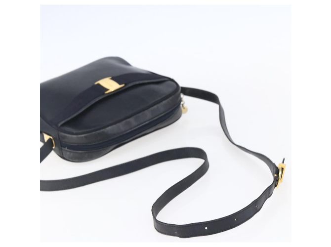 Borsa a Spalla Vala in Pelle Blu Navy e Oro Auth BA7981 di Salvatore Ferragamo D'oro - vista 7