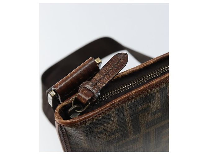 FENDI Zucca Canvas Shoulder Bag PVC Black Brown Auth am9623 - view 10