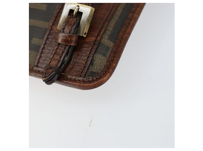 FENDI Zucca Canvas Shoulder Bag PVC Black Brown Auth am9623 - view 14