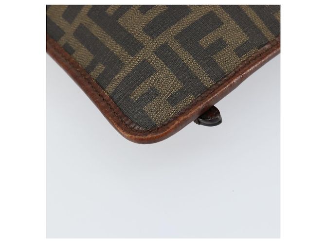 FENDI Zucca Canvas Shoulder Bag PVC Black Brown Auth am9623 - view 17