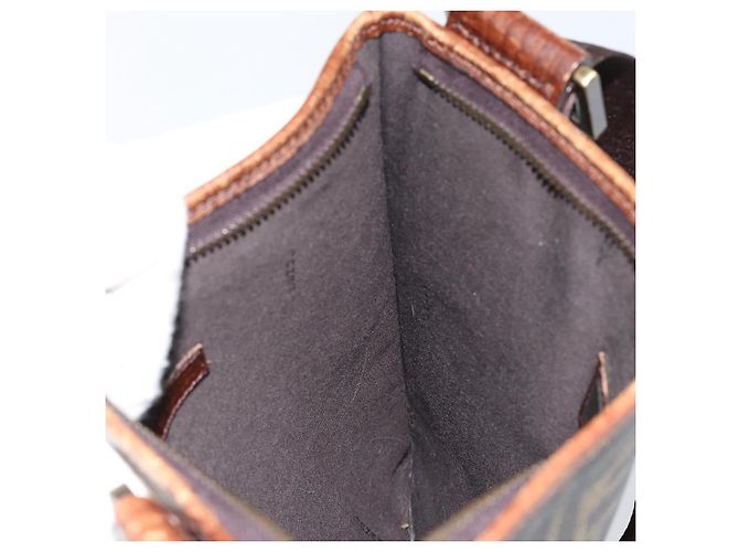 FENDI Zucca Canvas Shoulder Bag PVC Black Brown Auth am9623 - view 21