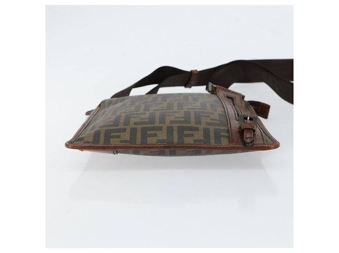 FENDI Zucca Canvas Shoulder Bag PVC Black Brown Auth am9623 - view 5
