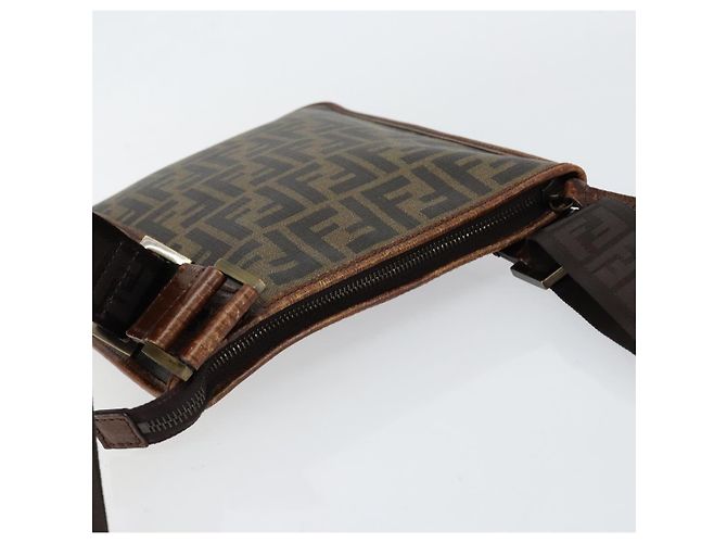 FENDI Zucca Canvas Shoulder Bag PVC Black Brown Auth am9623 - view 6
