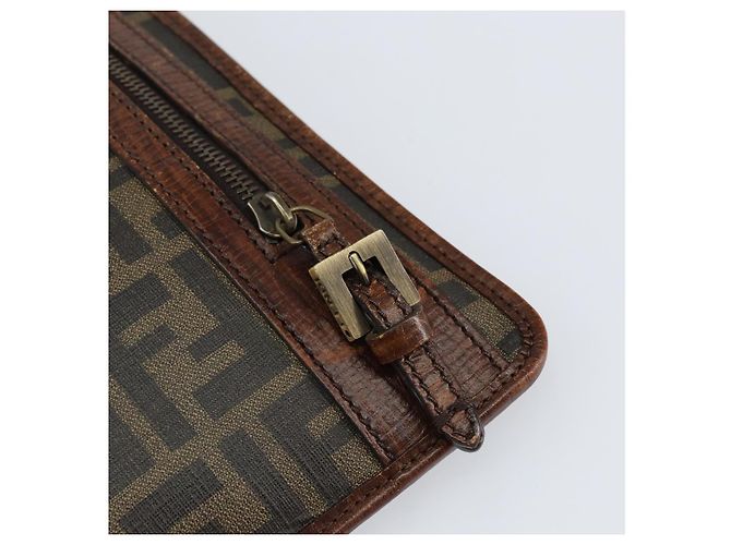 FENDI Zucca Canvas Shoulder Bag PVC Black Brown Auth am9623 - view 9