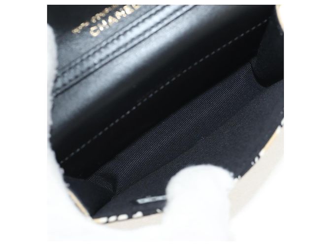 CHANEL Borsa a Spalla Matelassé Catena Satin Beige Oro CC Auth 145067SAM D'oro - vista 10