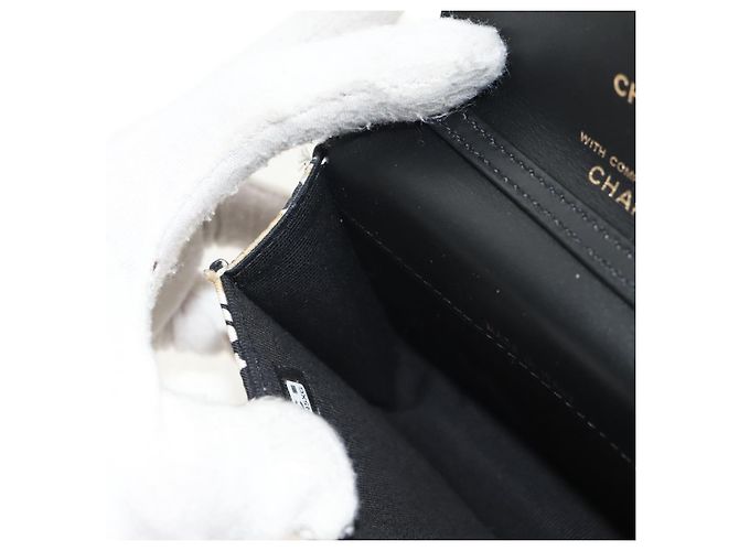 CHANEL Borsa a Spalla Matelassé Catena Satin Beige Oro CC Auth 145067SAM D'oro - vista 22