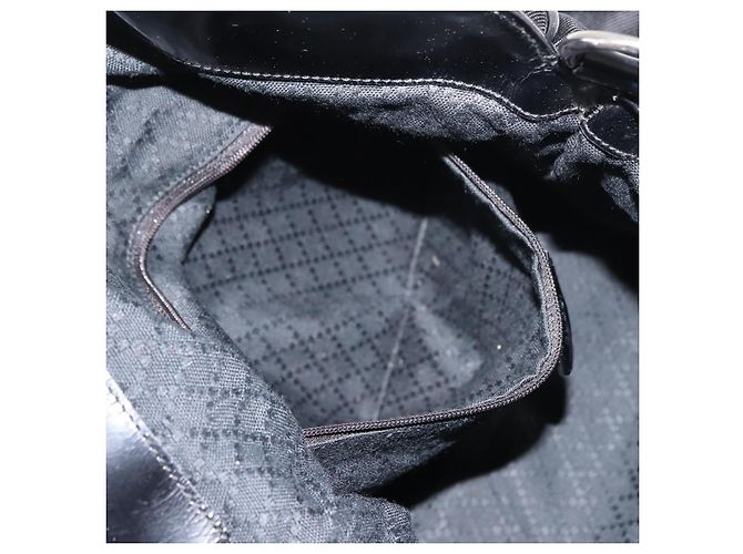 Borsa a mano in nylon Gucci Bamboo 2 vie nera argento 001 0166 1577 Auth BA5807 Nero - vista 21