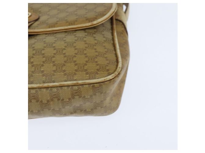 Céline Borsa a Spalla in Tela Macadam CELINE Beige Oro Auth 150067 D'oro - vista 14