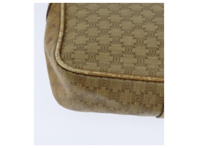 Céline Borsa a Spalla in Tela Macadam CELINE Beige Oro Auth 150067 D'oro - vista 15