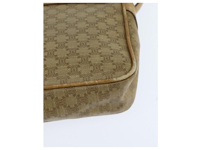 Céline Borsa a Spalla in Tela Macadam CELINE Beige Oro Auth 150067 D'oro - vista 16