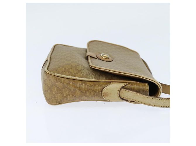 Céline Borsa a Spalla in Tela Macadam CELINE Beige Oro Auth 150067 D'oro - vista 4