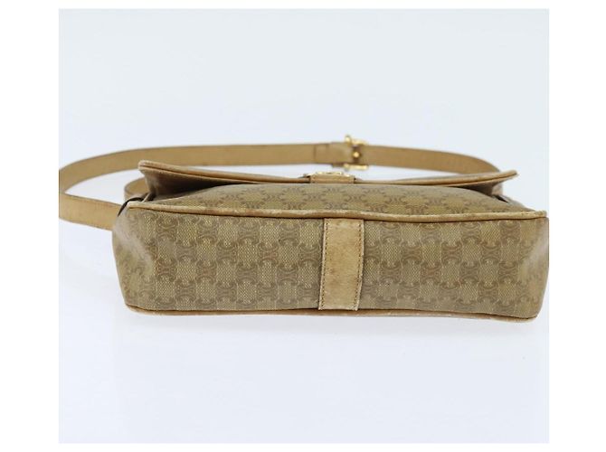 Céline Borsa a Spalla in Tela Macadam CELINE Beige Oro Auth 150067 D'oro - vista 5