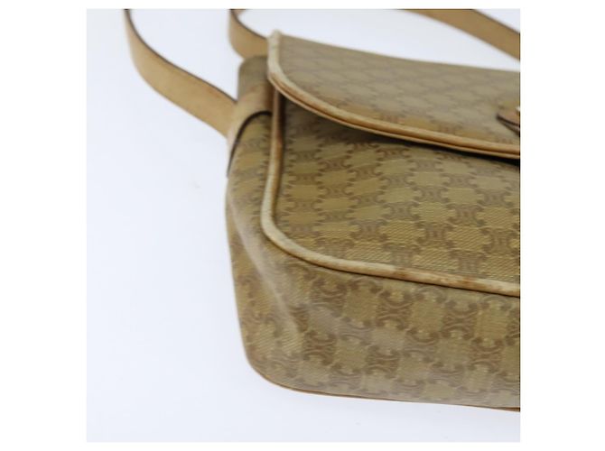 Céline Borsa a Spalla in Tela Macadam CELINE Beige Oro Auth 150067 D'oro - vista 9