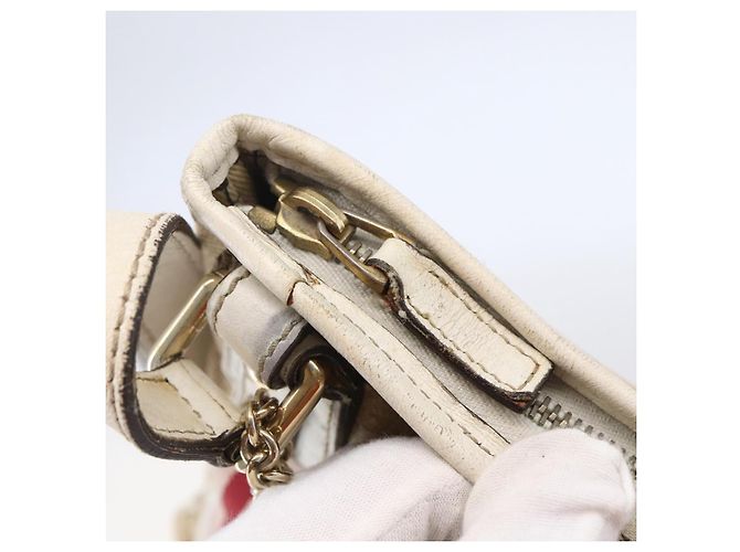 Borsa a Spalla Gucci GG Canvas Sherry Line Beige Oro 144388 Auth 148841 D'oro - vista 10