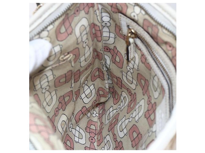 Borsa a Spalla Gucci GG Canvas Sherry Line Beige Oro 144388 Auth 148841 D'oro - vista 21