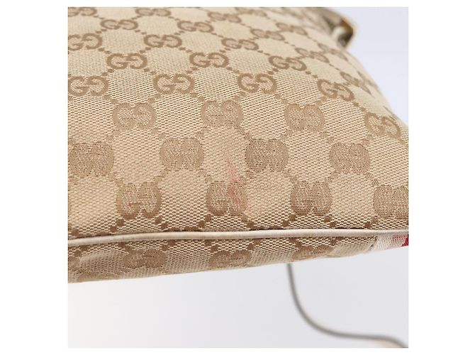 Borsa a Spalla Gucci GG Canvas Sherry Line Beige Oro 144388 Auth 148841 D'oro - vista 6