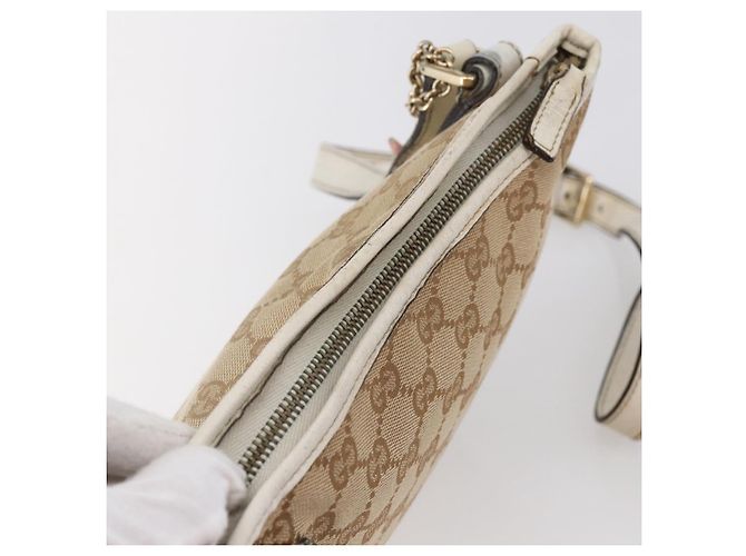 Borsa a Spalla Gucci GG Canvas Sherry Line Beige Oro 144388 Auth 148841 D'oro - vista 7