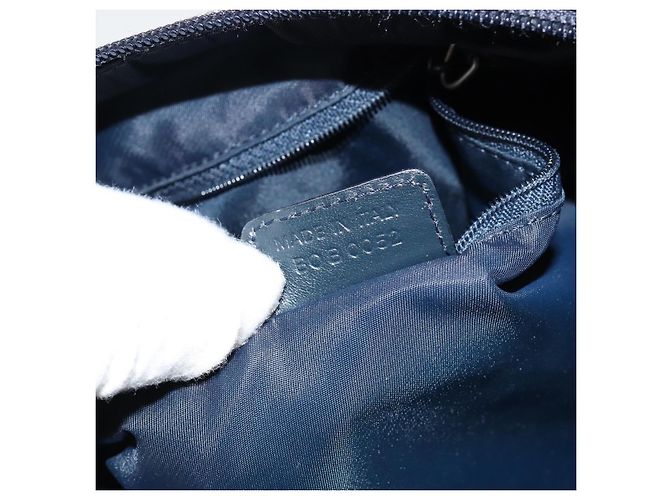 Christian Dior Trotter Canvas Schultertasche Navy Silber Auth ep11395 Marineblau - Ansicht 12