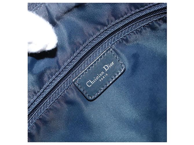 Christian Dior Trotter Canvas Schultertasche Navy Silber Auth ep11395 Marineblau - Ansicht 17