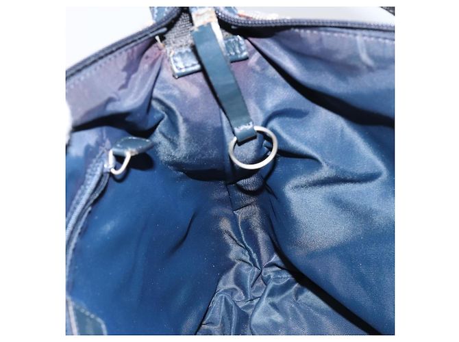 Christian Dior Trotter Canvas Schultertasche Navy Silber Auth ep11395 Marineblau - Ansicht 18