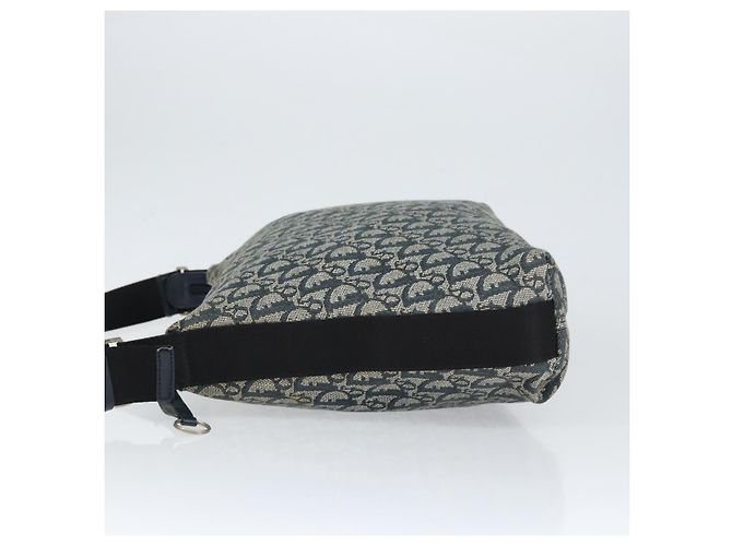 Christian Dior Trotter Canvas Schultertasche Navy Silber Auth ep11395 Marineblau - Ansicht 4